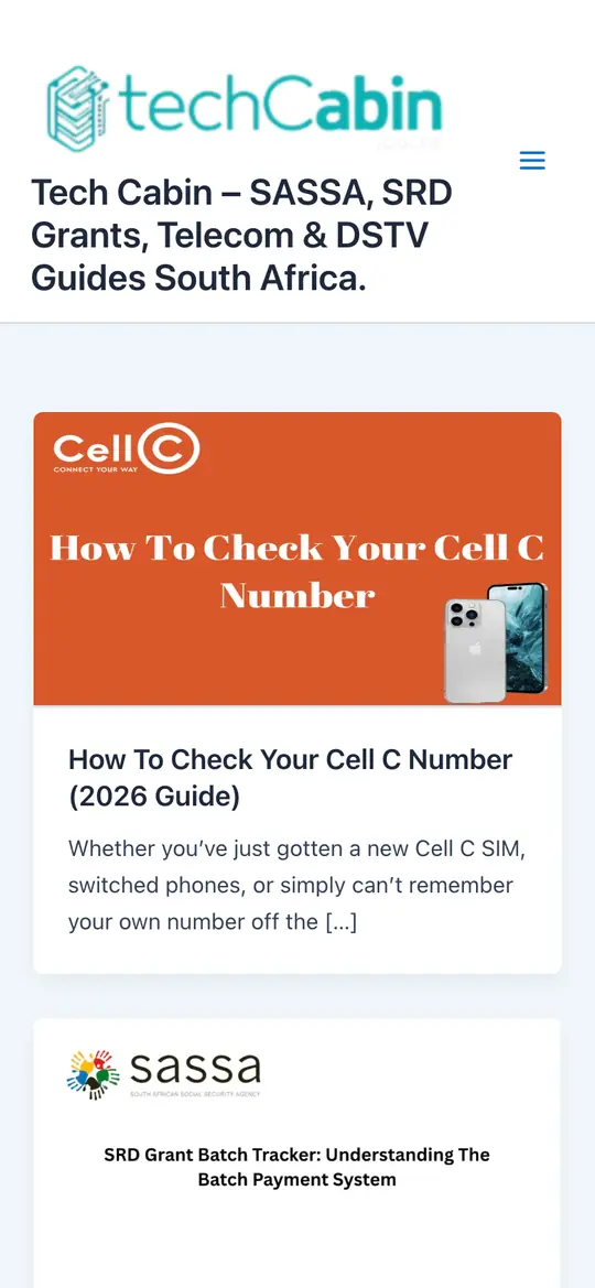 Tech Cabin on phone
