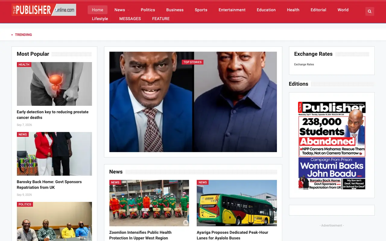 The The Publisher home page