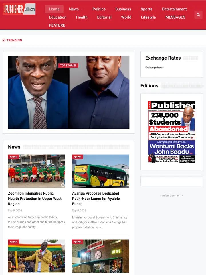 The Publisher on tablet