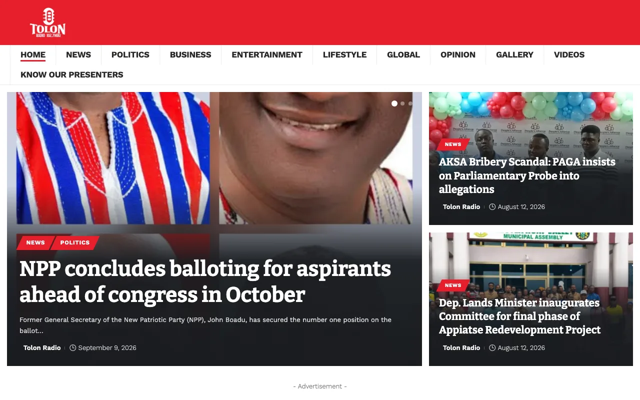 The Tolon Radio home page